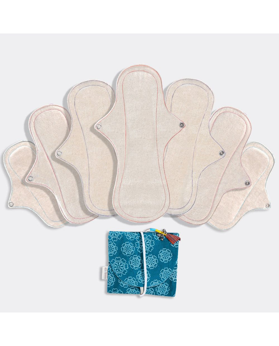 Kit Prova x7 assorbenti misti in cotone biologico lavabile + custodia - Eco Femme