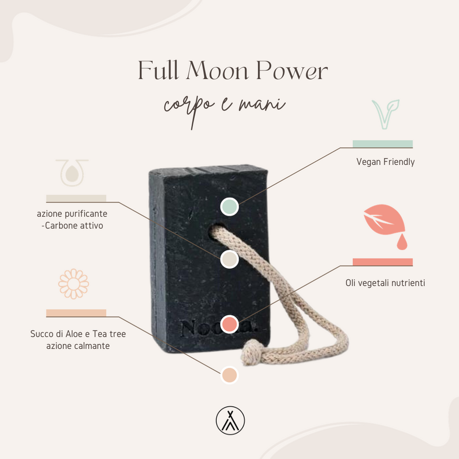 Saponetta Naturale Full Moon Power - Azione calmante ,idratante e rinfrescante - Nooda