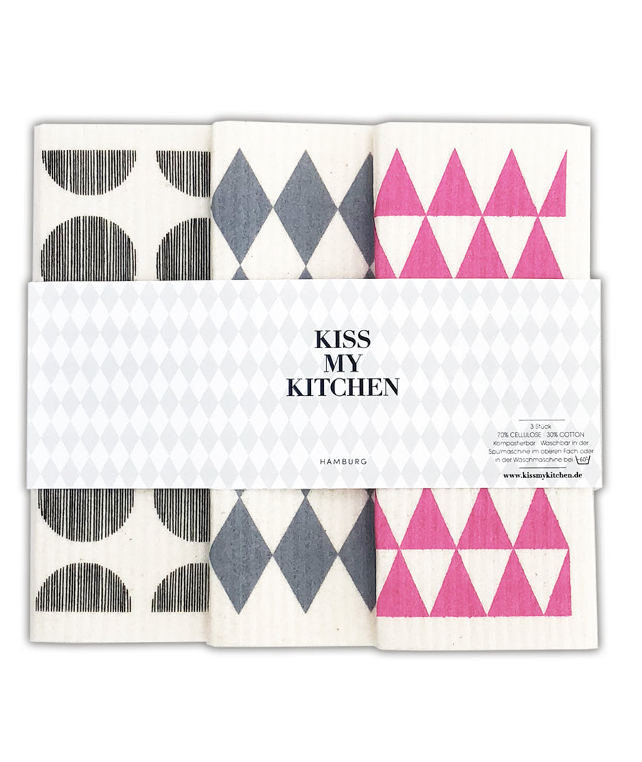 Panno in Spugna - Pacco da 3 - Kiss my Kitchen
